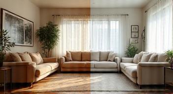 Intérieur avant/après travaux de nettoyage